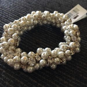 Charter Club faux pearl and diamond bracelet
